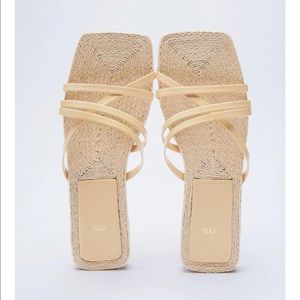 Zara Natural Cream Leather Sandals